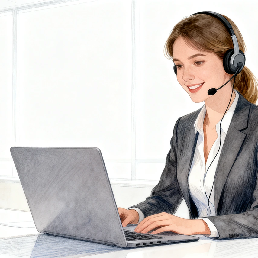 Teleoperadora de Iristrace atendiendo una consulta