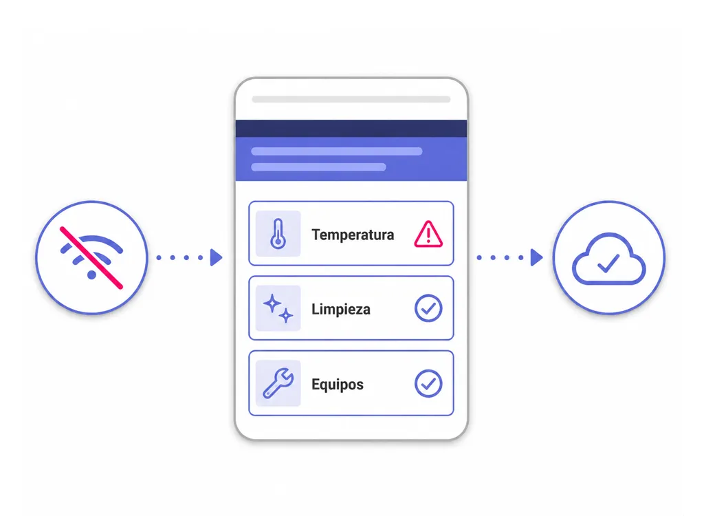 Inspección offline en móvil: sin WiFi, sincronización automática a la nube