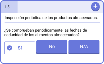 Pregunta de tipo Sí / No / N/A