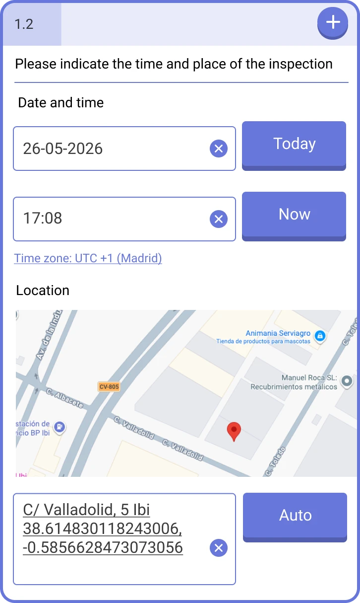 Vraag met datum, tijd en geolocatie