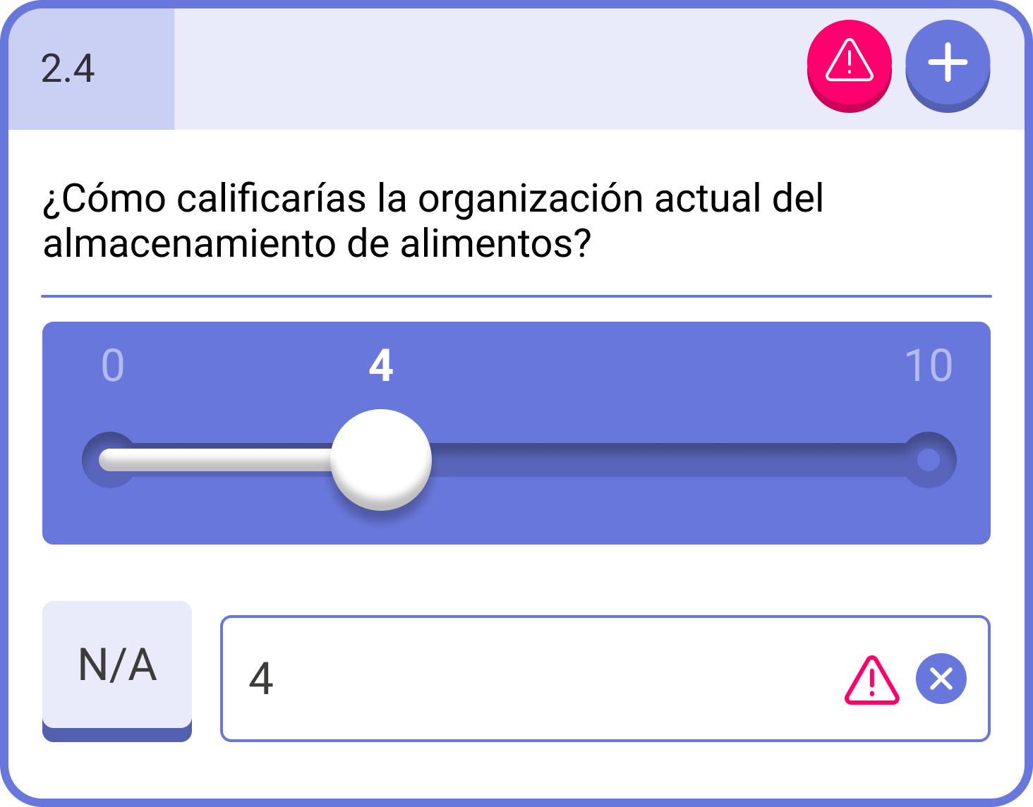 Pregunta de escala / slider