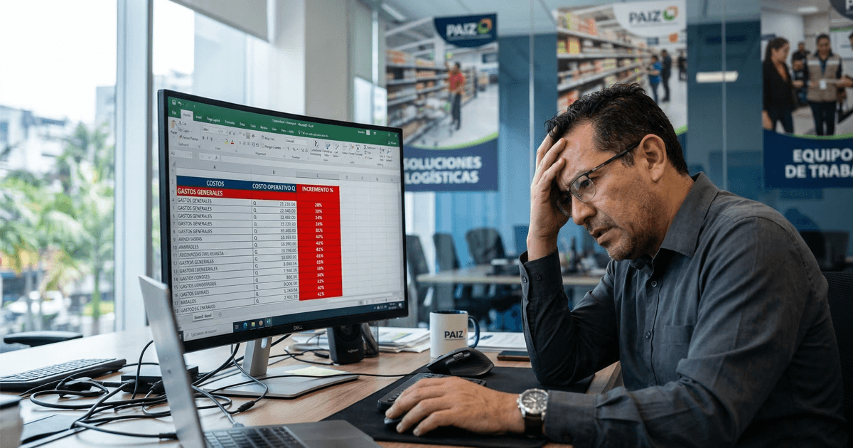 Director de TI analizando costes crecientes de licencias de software en hoja de cálculo