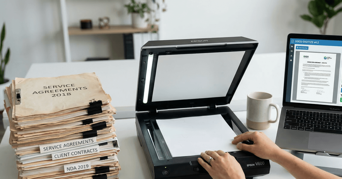 Proceso de digitalización de contratos en papel con extracción automática de datos por inteligencia artificial